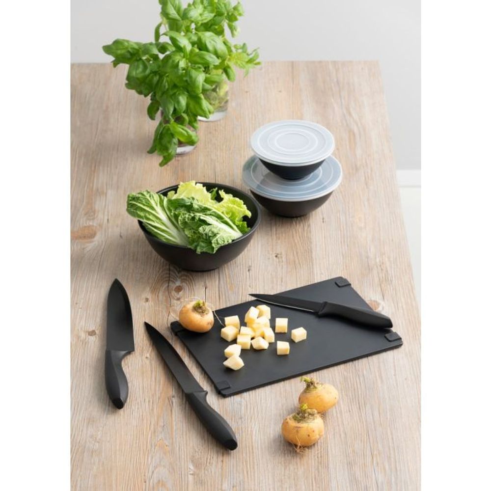 Knivsett med 5 kniver i sort design