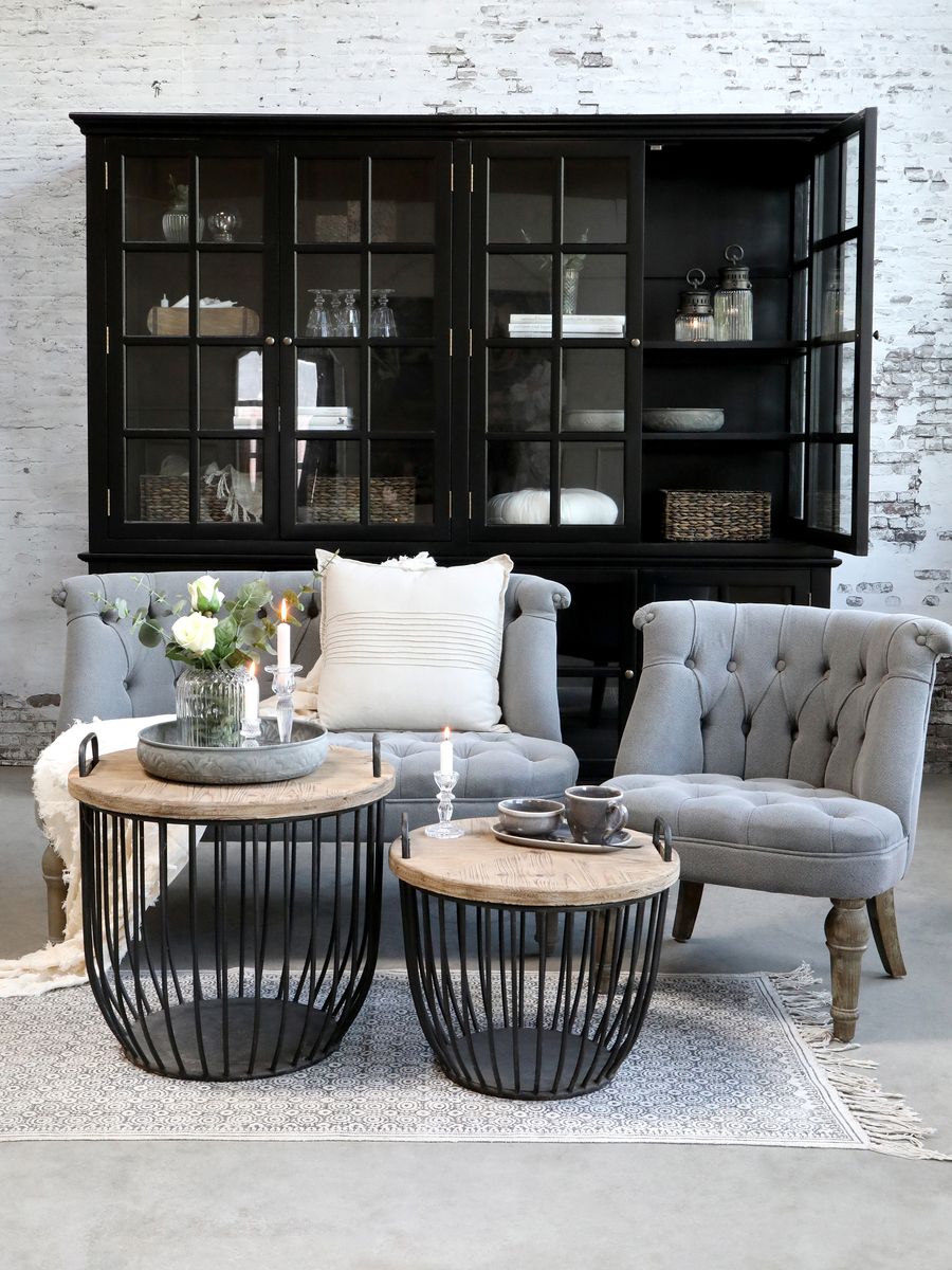 Fransk Sofa i linstoff 2. pers fra Chic Antique i fargen grå