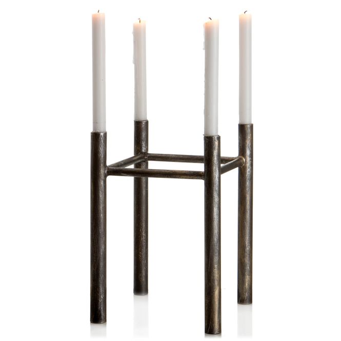 Hovedbilde Lysestake adventstake grå/gull
