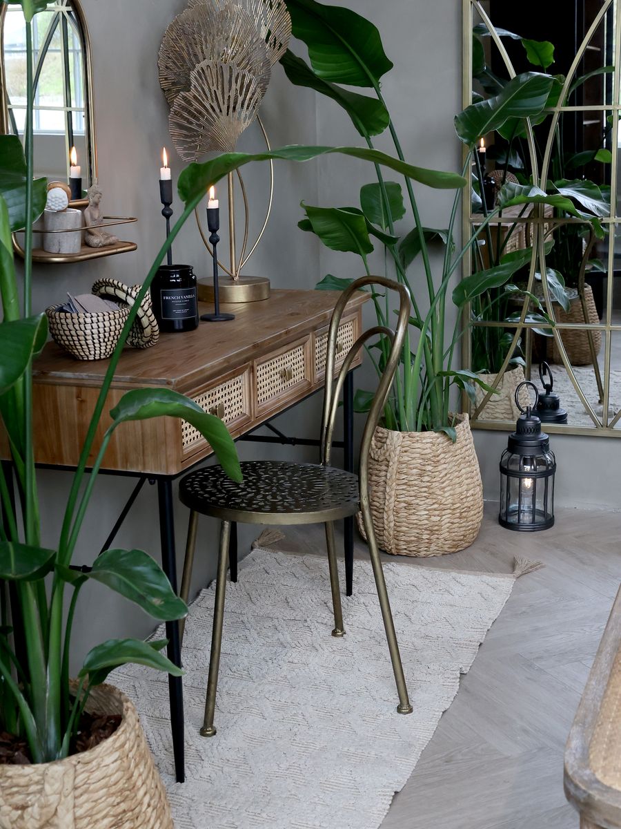 Spisestol i messing med mønster fra Chic Antique