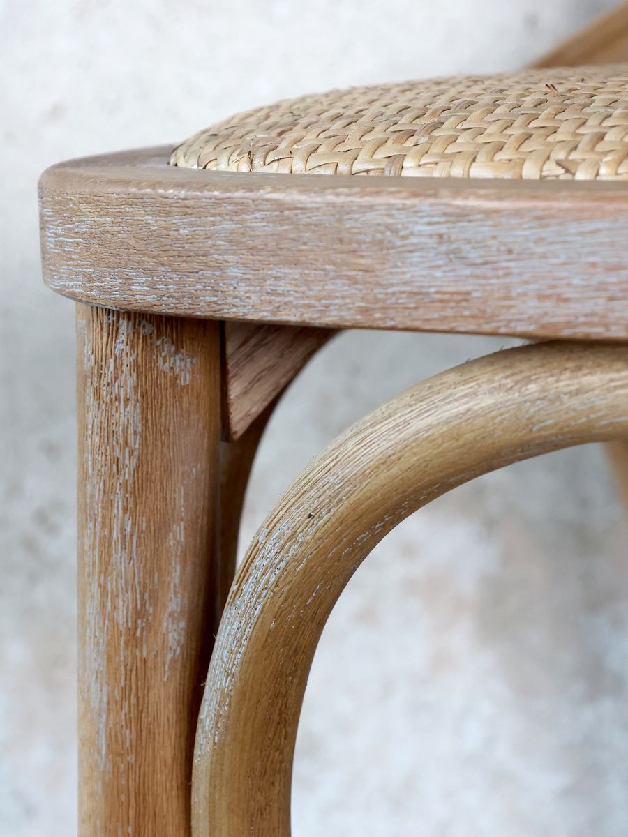 Fransk barkrakk med flettet sete fra Chic Antique 