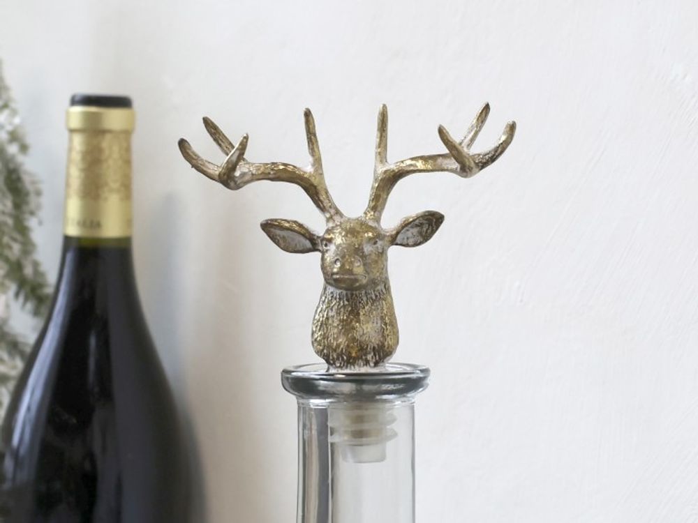 Dekorativ flasketopp hjort fra Chic Antique