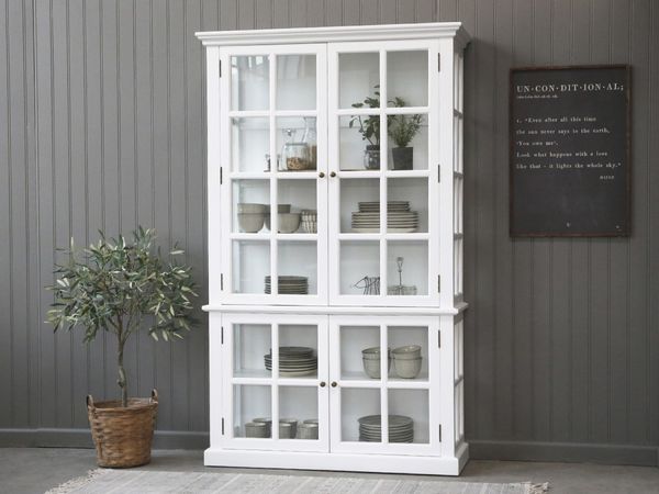 Hovedbilde Vitrineskap Med 4 Dører/Hyller Fra Chic Antique Hvit