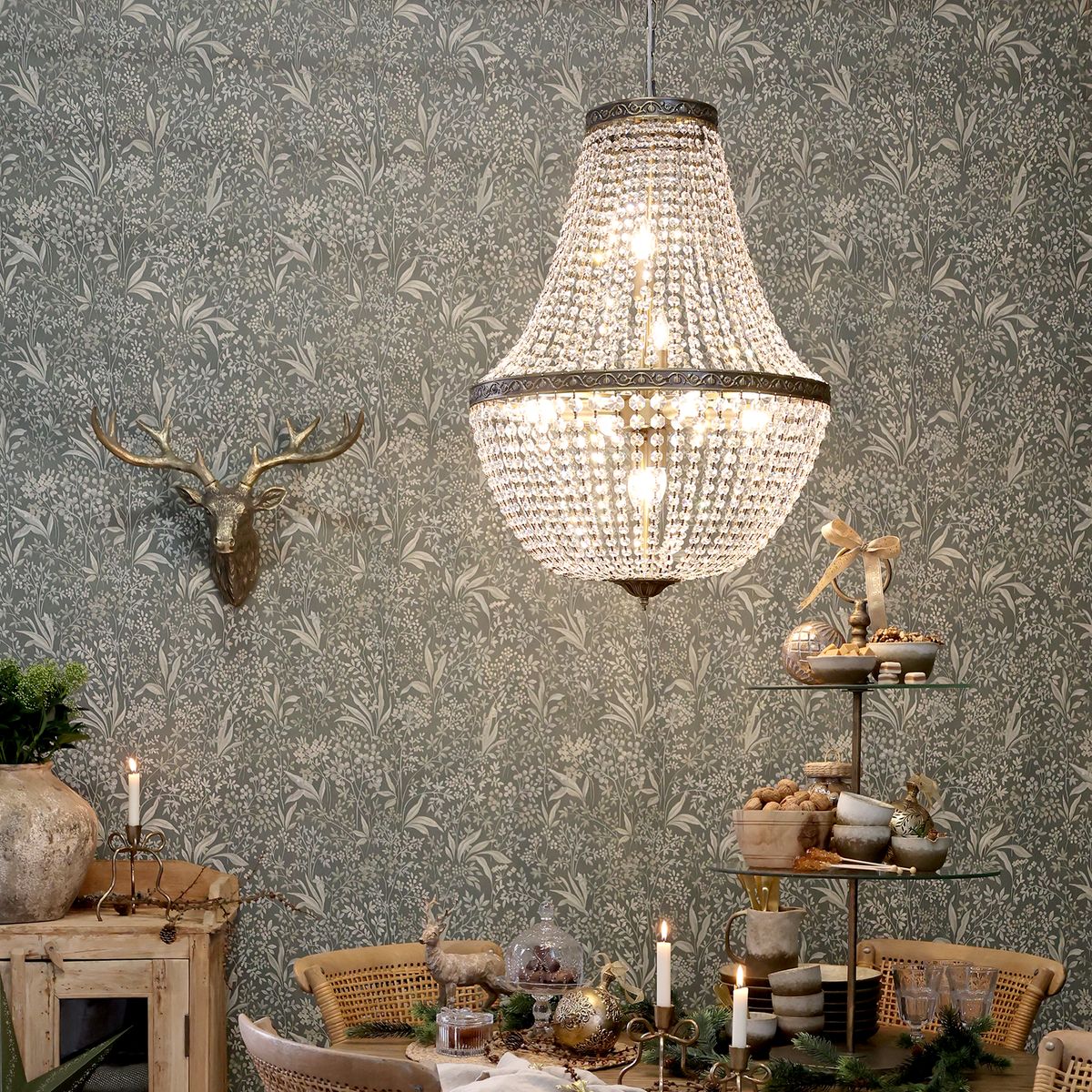 Versailles fransk Lysekrone med glassprismer
