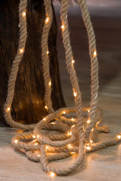 Hovedbilde Dekortau med ledlys jute 3 m