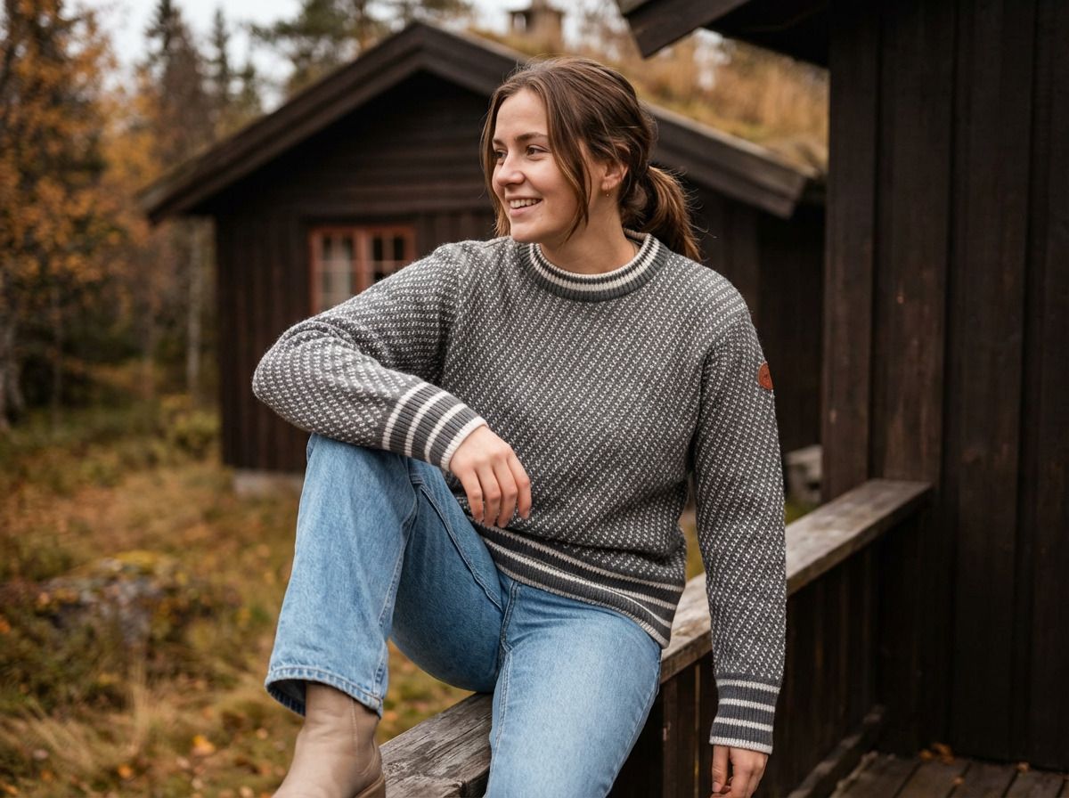 Islender ullgenser lysgrå/hvit - Unisex