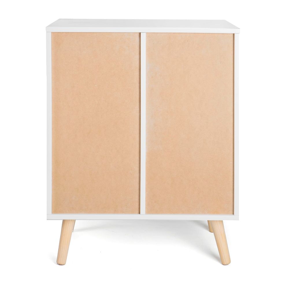 Kommode med 2 skap og 2 rom 60x40x75 cm hvit