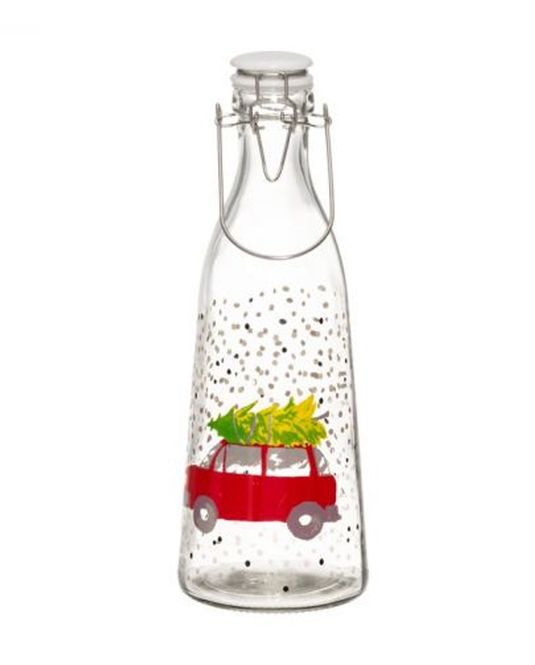Hovedbilde Glassflaske med julemotiv fra Winteria - 1,1 liter
