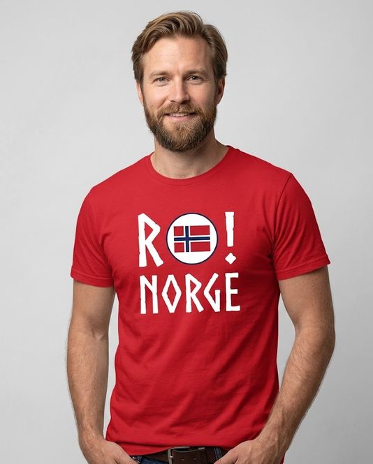 Hovedbilde RO! Norge t-shirt i rød - Norsk supporter T-skjorte