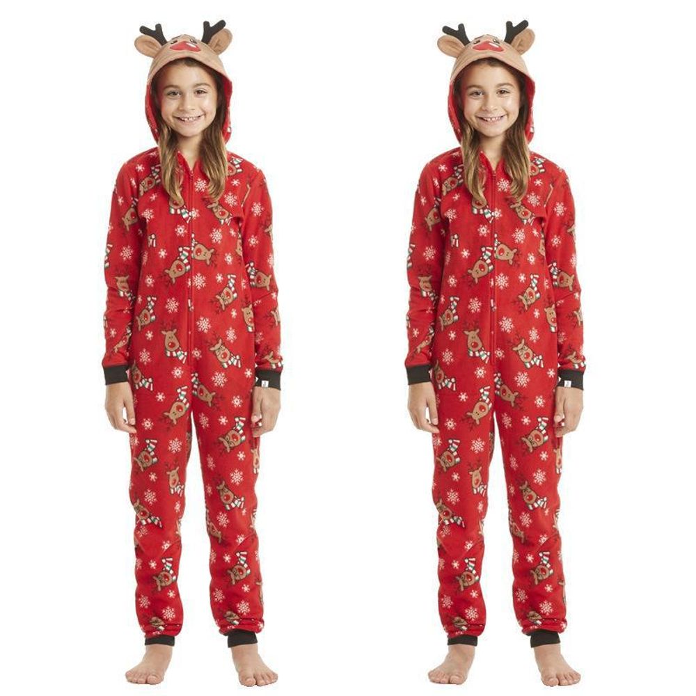 Julepyjamas jumpsuit Rudolf barn - Match hele familien