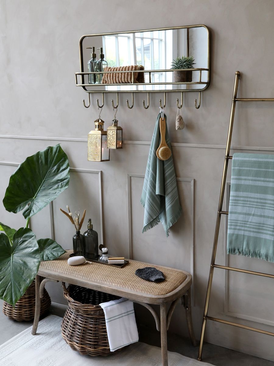 Fransk benk med flettet sete fra Chic Antique 