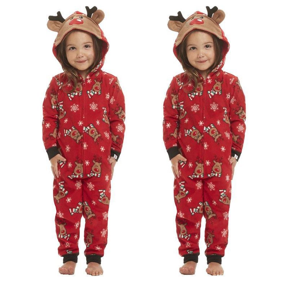 Julepyjamas jumpsuit Rudolf barn - Match hele familien