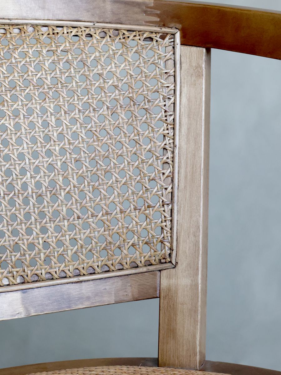 Fransk kontorstol med flettet sete og rygg fra Chic Antique 