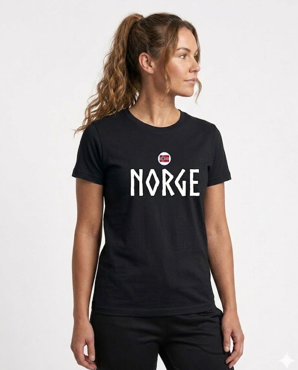 Norge t-shirt i sort Viking - Perfekt til fotball-VM