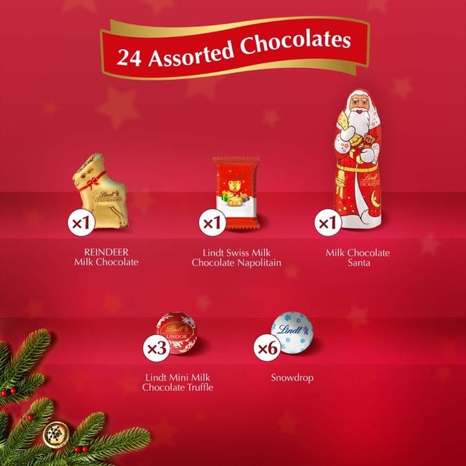 Hovedbilde Lindt santa julekalender 160 g