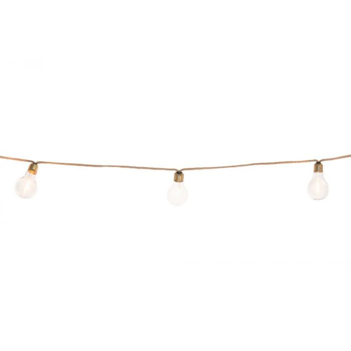 Dekortau med 10 ledlyspærer jute - 3,5 m