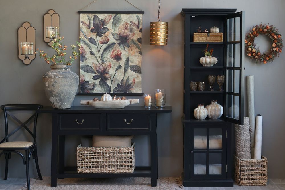 Anrettingsbord Marseille i sort med 2 skuffer - Chic Antique