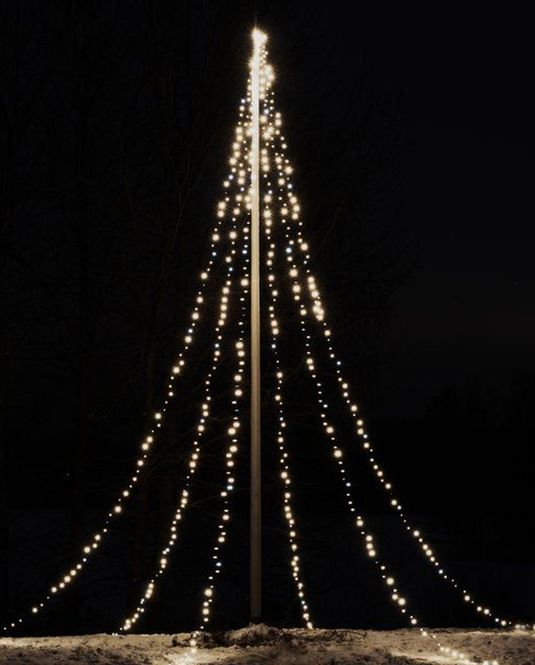 Hovedbilde Varmhvit Lyslenke for flaggstang 600 blinkende LED