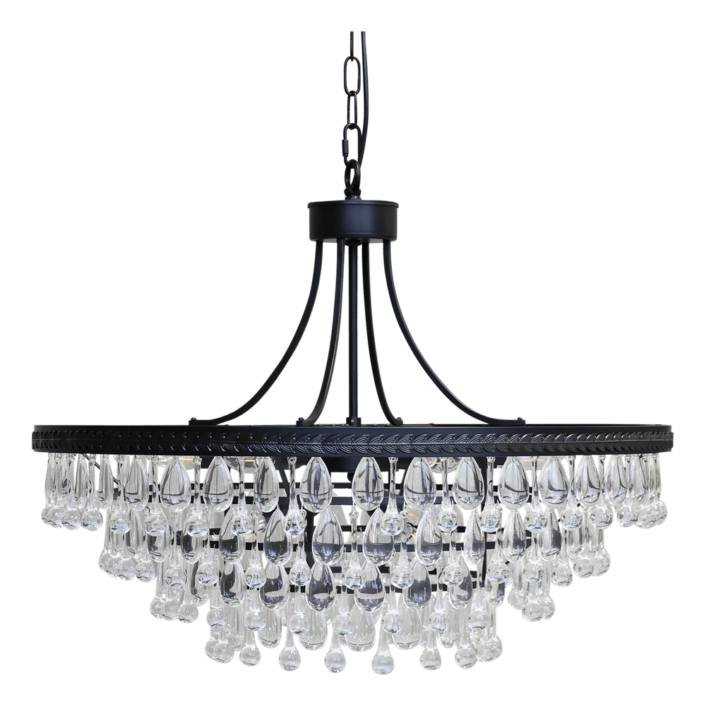 Versailles Lysekrone med dråpeformede glassprismer - 59 cm høyde