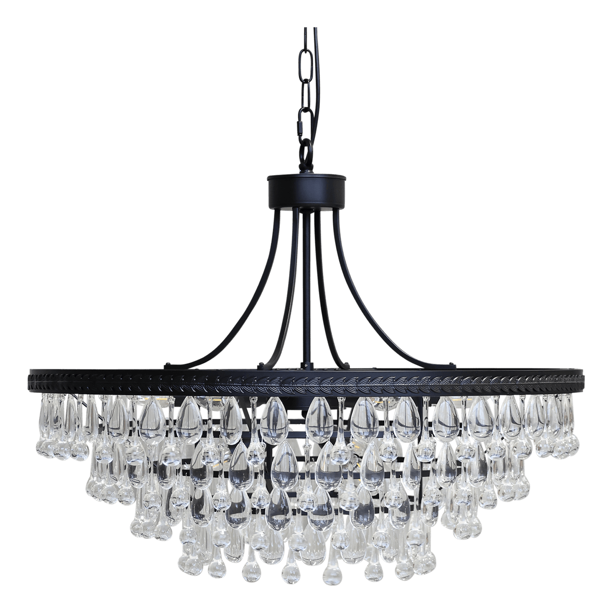 Versailles Lysekrone med dråpeformede glassprismer - 59 cm høyde