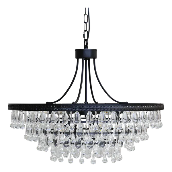Hovedbilde Versailles Lysekrone med dråpeformede glassprismer - 59 cm høyde