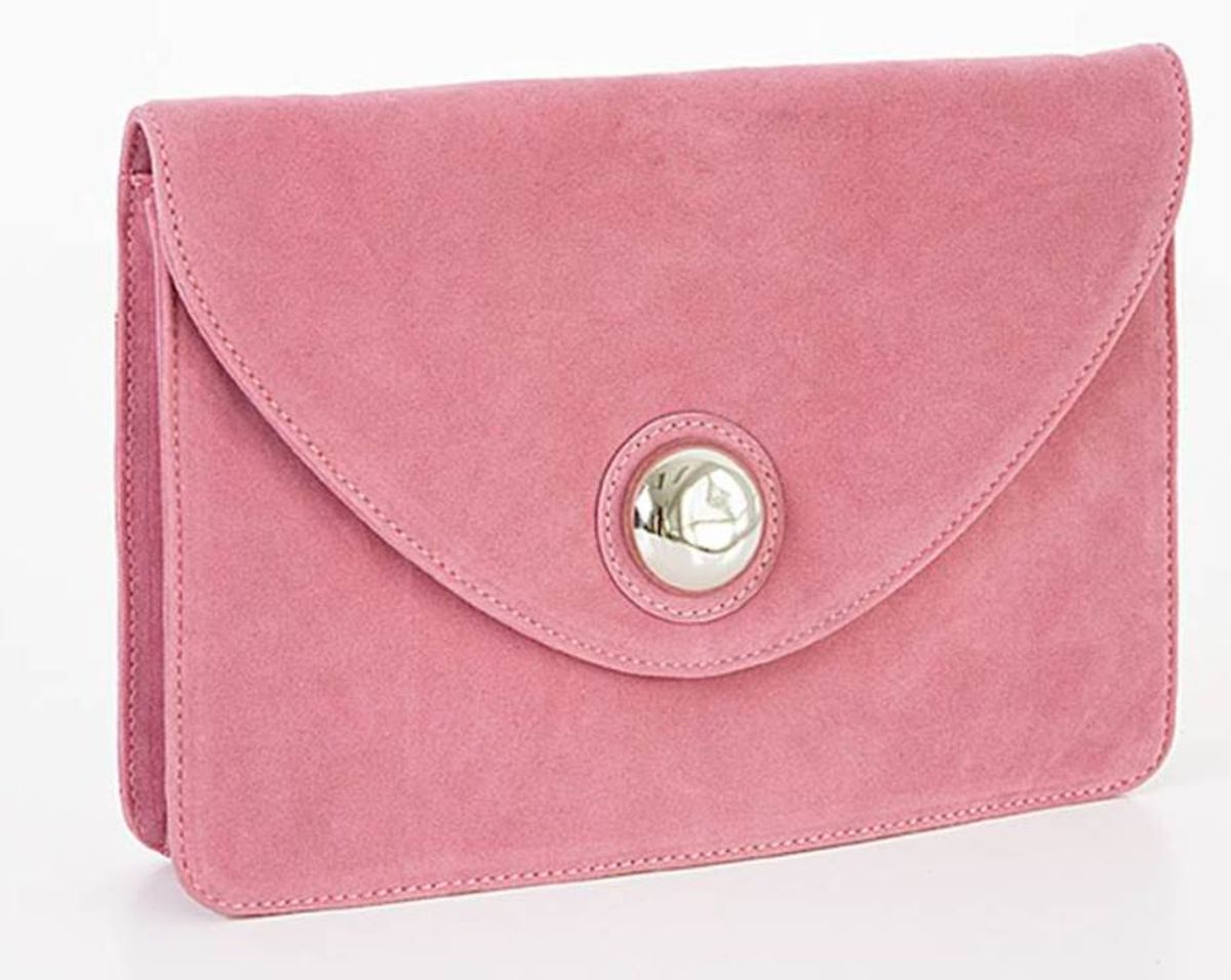 Søt liten clutch i imitert semsket skinn fra Lulu's