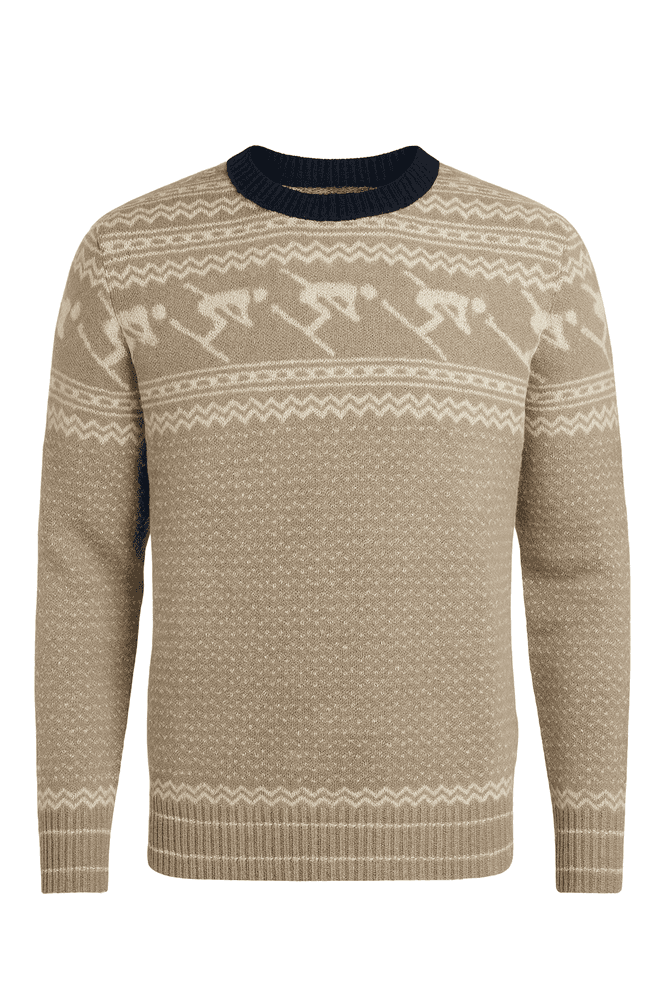 Geilo Unisex ullgenser i beige/offwhite/marine