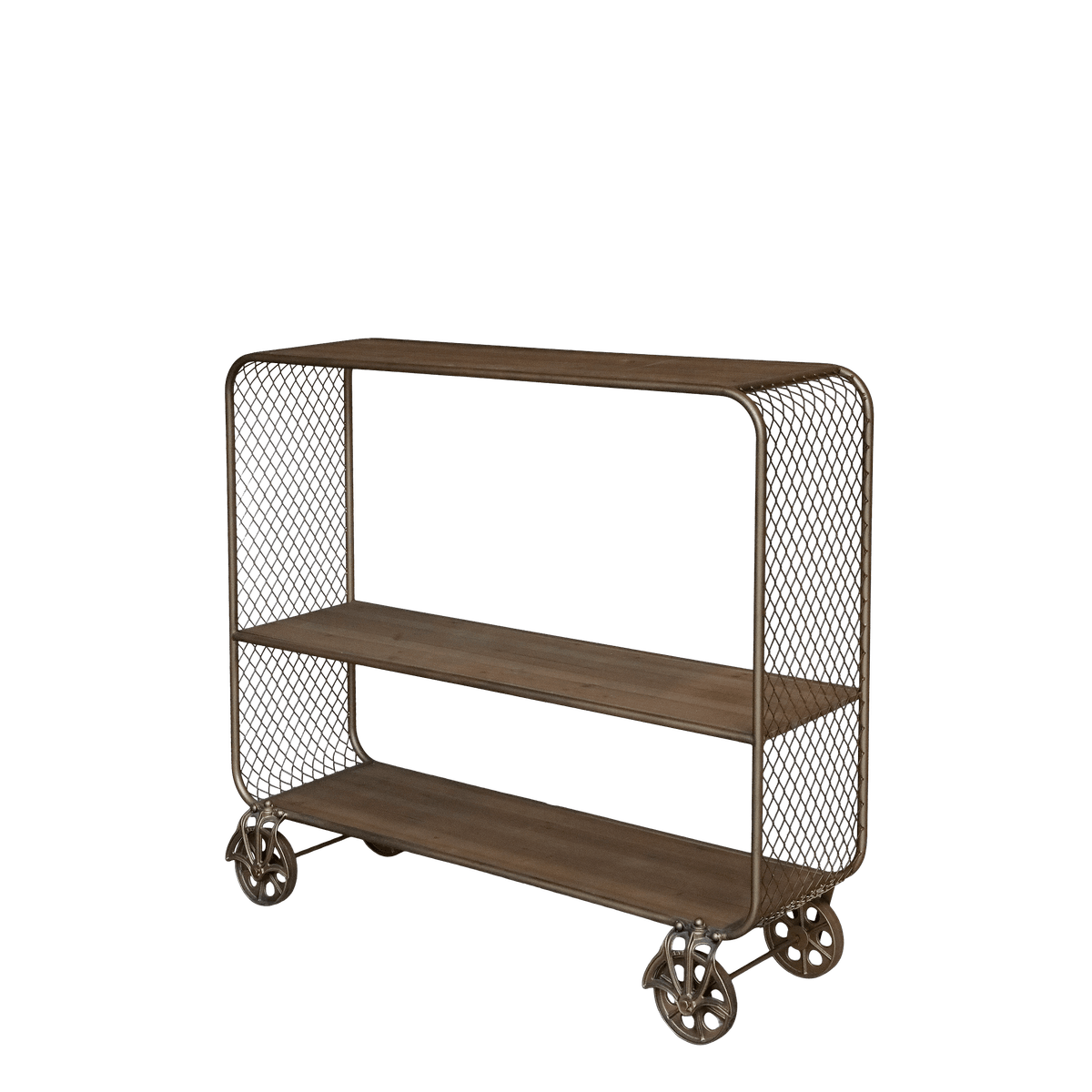 Hylle / vogn på hjul med trehyller fra Chic Antique
