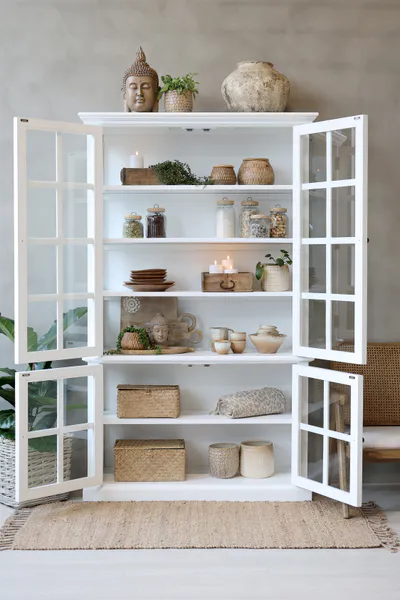 Hovedbilde Vitrineskap Med 4 Dører/Hyller Fra Chic Antique Hvit