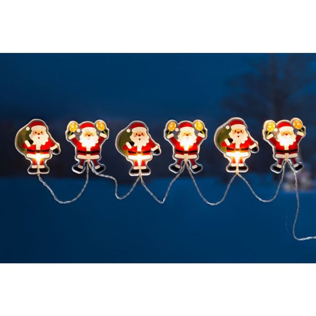 Vindusklistremerke 6 nisser med ledlys