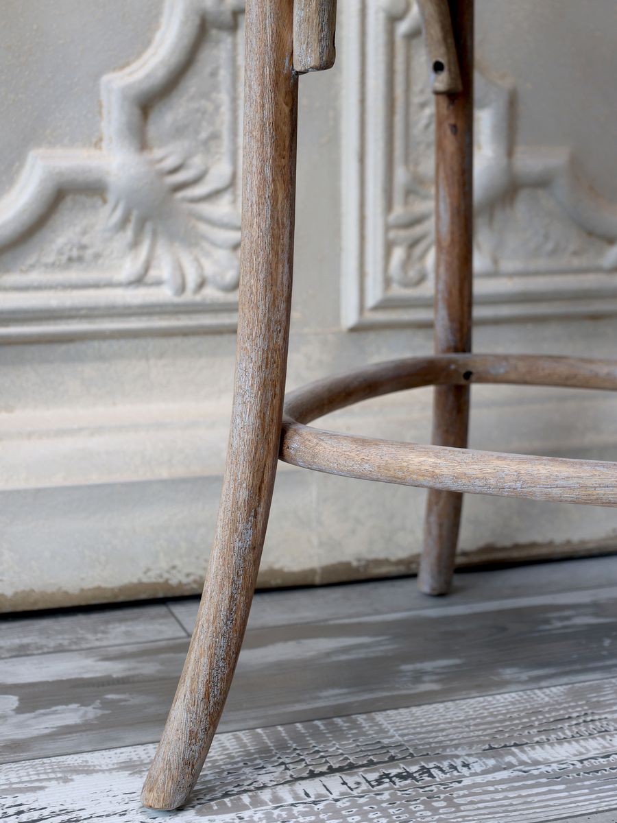 Fransk barkrakk med flettet sete og rygg fra Chic Antique