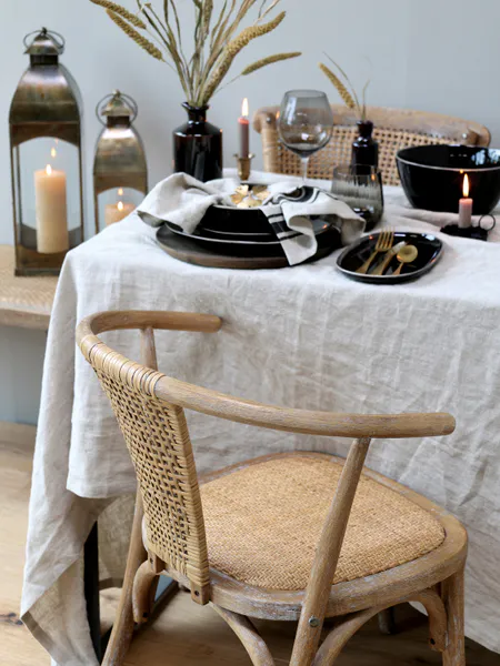 Hovedbilde Fransk spisestuestol med flettet sete og rygg fra Chic Antique